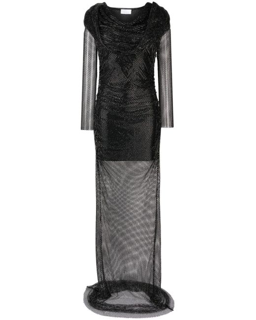 Giuseppe Di Morabito rhinestone-mesh draped maxi dress