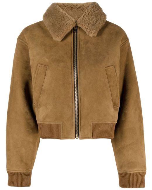 Sandro shearling-lined cropped jacket