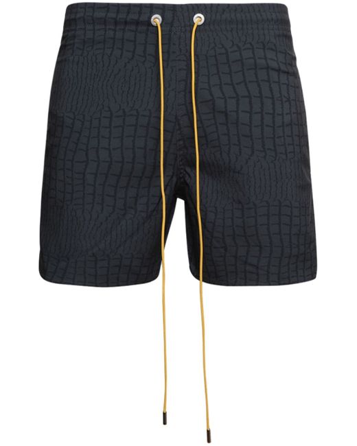 Rhude animal-print drawstring-waist swim shorts