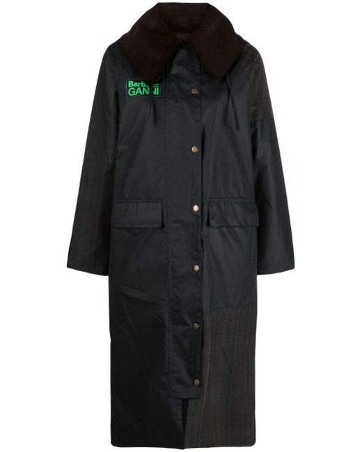Barbour x Ganni wax-coated hooded coat