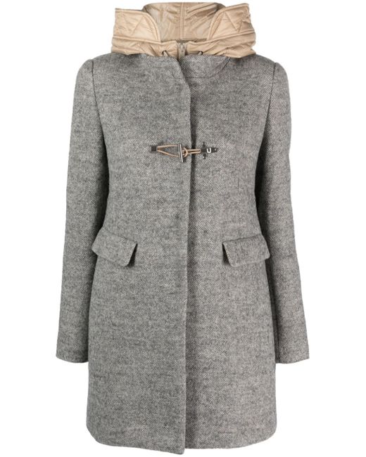 Fay Toggle layered hooded coat