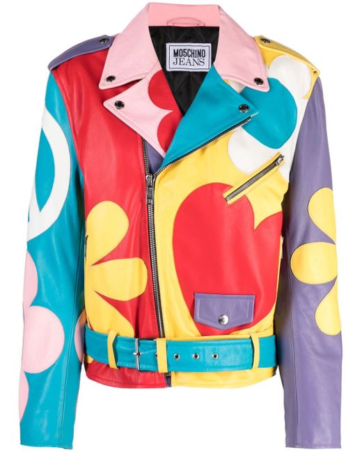 Moschino Jeans graphic-print notched-lapels jacket