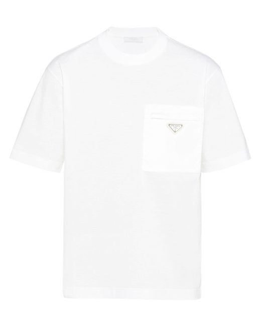Prada triangle-logo cotton T-shirt