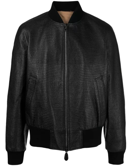 Roberto Cavalli textured bomber jacket