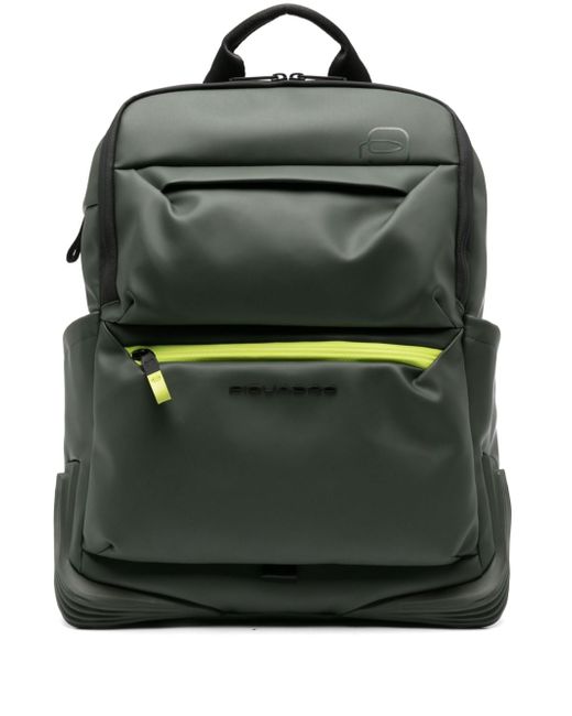 Piquadro logo-embossed leather backpack