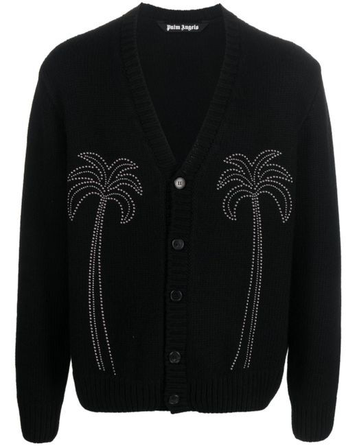 Palm Angels palm-studded V-neck cardigan