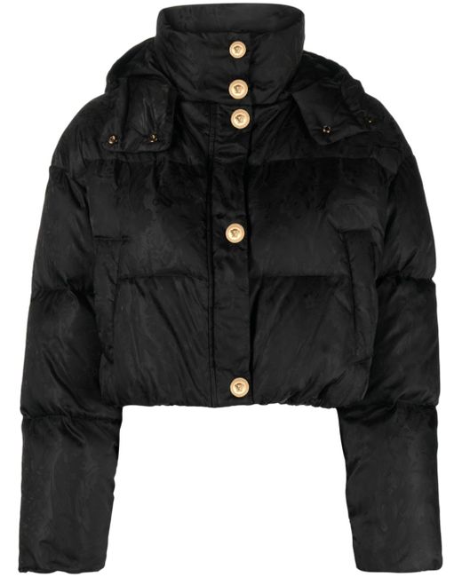 Versace Barocco-jacquard cropped puffer jacket