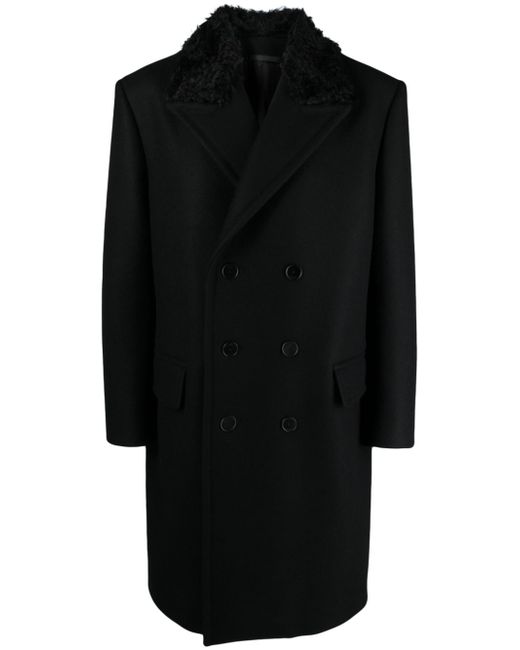 Lanvin double-breasted fur-collar coat