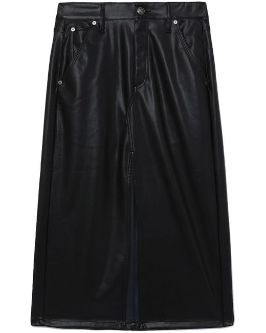 Rag & Bone Sid faux-leather midi skirt