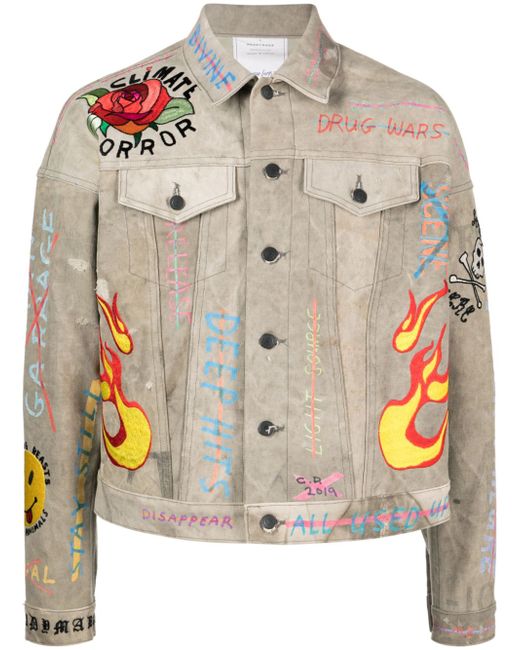 Readymade graphic-print button-up jacket