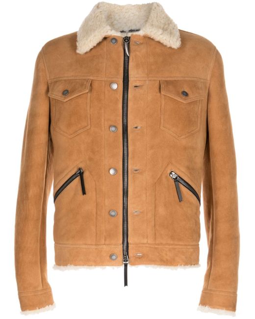 Giuseppe Zanotti Design shearling-collar suede jacket