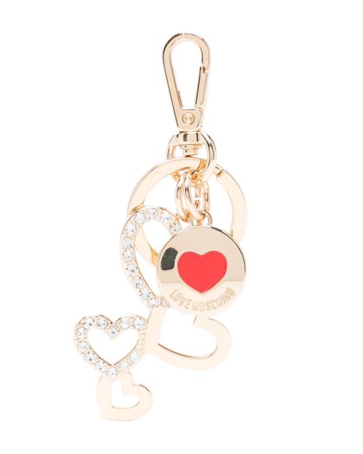 Love Moschino logo-engraved heart charm keyring