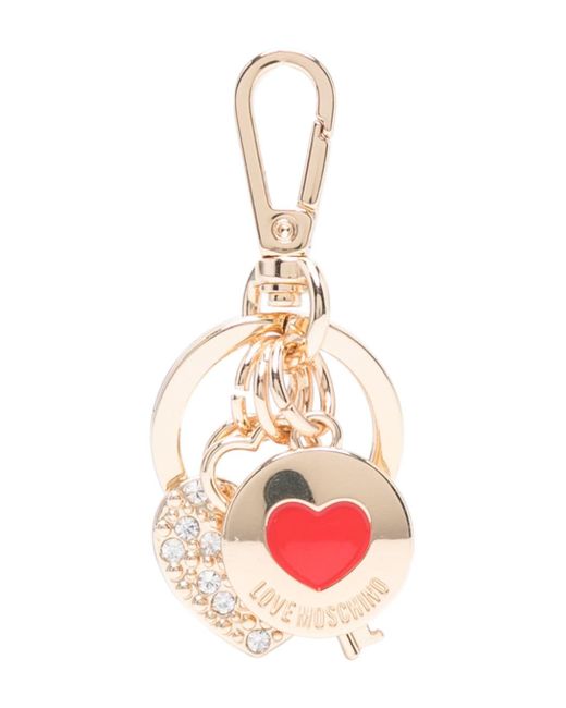 Love Moschino logo-debossed heart-charm keyring