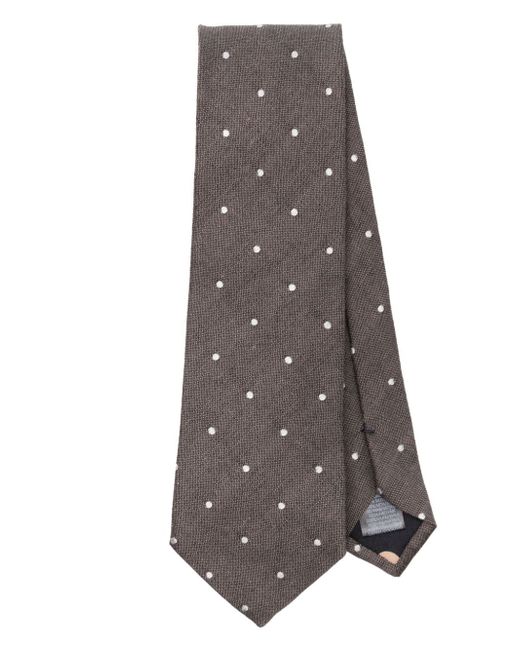 Paul Smith polka dot-embroidered twill-weave tie