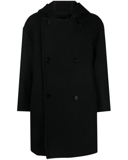 Jil Sander double-breasted hooded wool coat