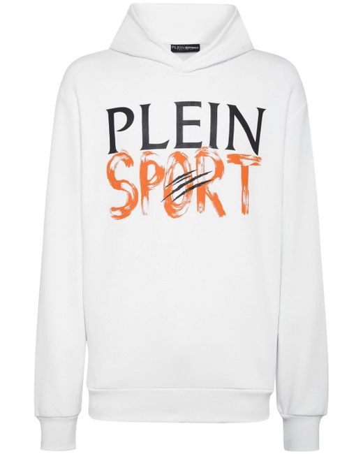 Plein Sport logo-print cotton-blend hoodie