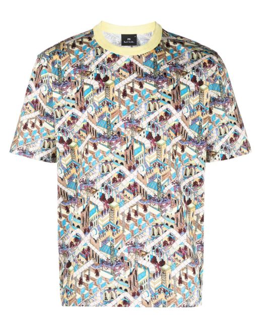 PS Paul Smith Jacks World-print cotton T-shirt