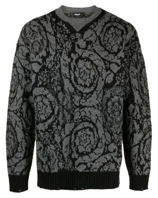 Versace Barocco-jacquard wool jumper
