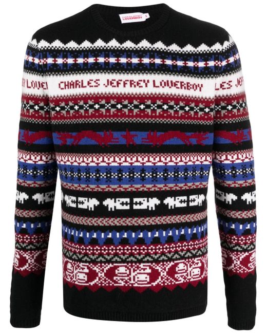 Charles Jeffrey Loverboy fair isle-knit crew-neck jumper
