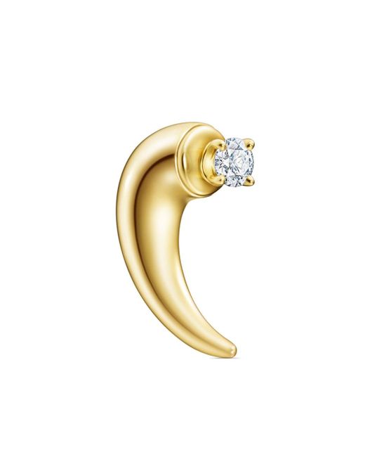Tasaki 18kt yellow Collection Line Danger Horn diamond earring