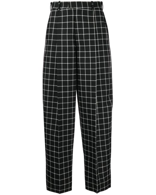 Marni check-pattern wide-leg cropped trousers