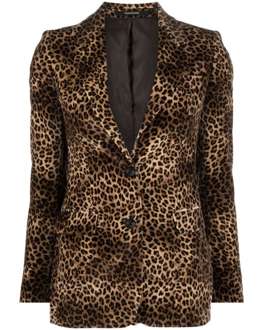 Tagliatore single-breasted leopard-print blazer