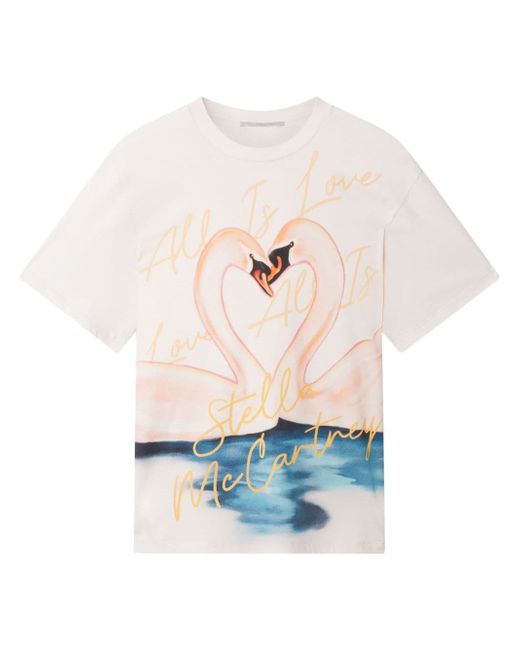 Stella McCartney Kissing Swans jersey T-shirt