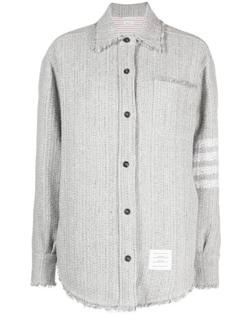 Thom Browne 4-bar stripe oversized shirt jacket