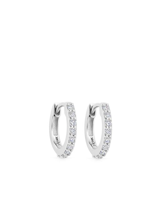 Astley Clarke 14kt recycled white gold Halo diamond huggie earrings