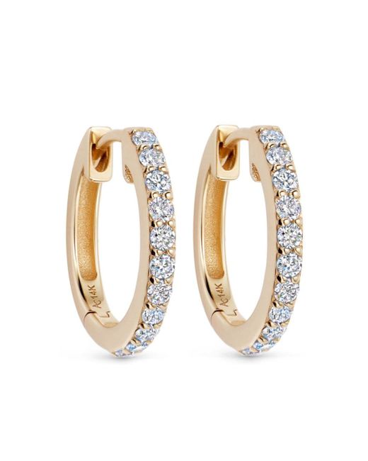 Astley Clarke 14kt recycled yellow medium Halo diamond hoop earrings