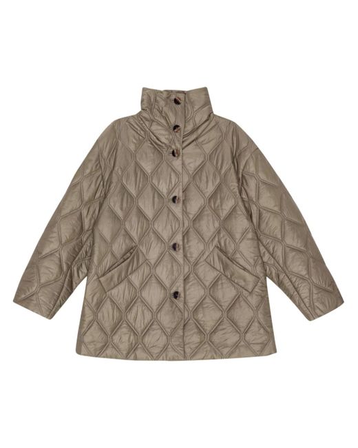 Ganni high-shine finish quilted jacket