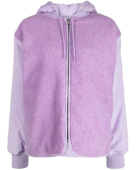 Chocoolate panelled drawstring fleece hoodie