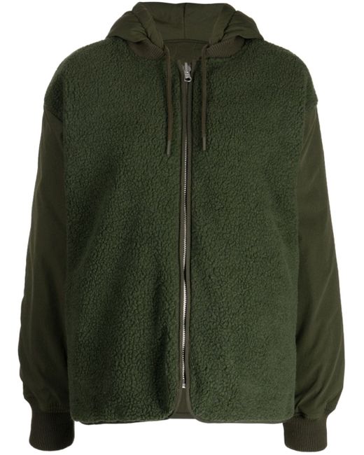 Chocoolate panelled drawstring fleece hoodie
