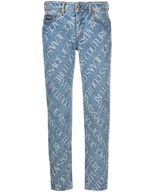 Versace Jeans Couture Melissa logo-embossed cropped jeans