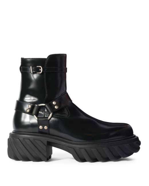Off-White Exploration Motor leather ankle boots