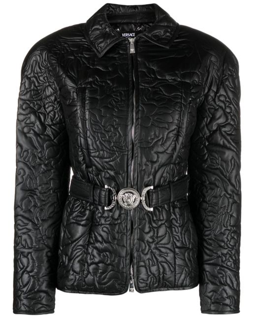 Versace Barocco-motif quilted bomber jacket