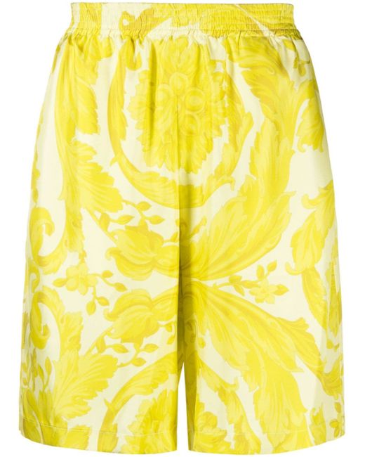 Versace all-over print silk shorts