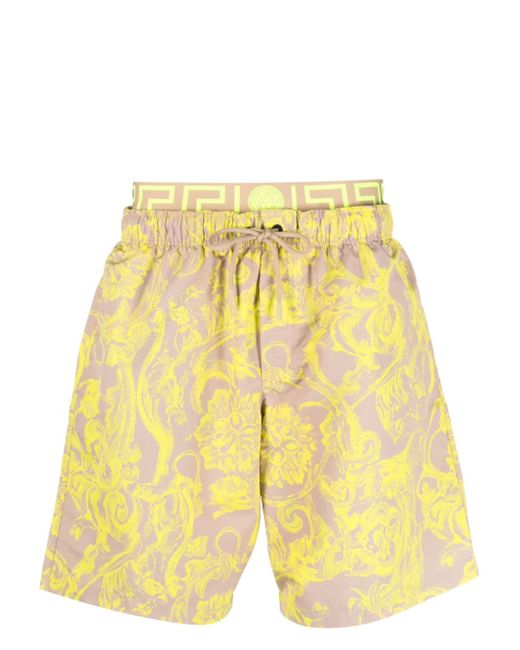 Versace Barocco print layered swim shorts