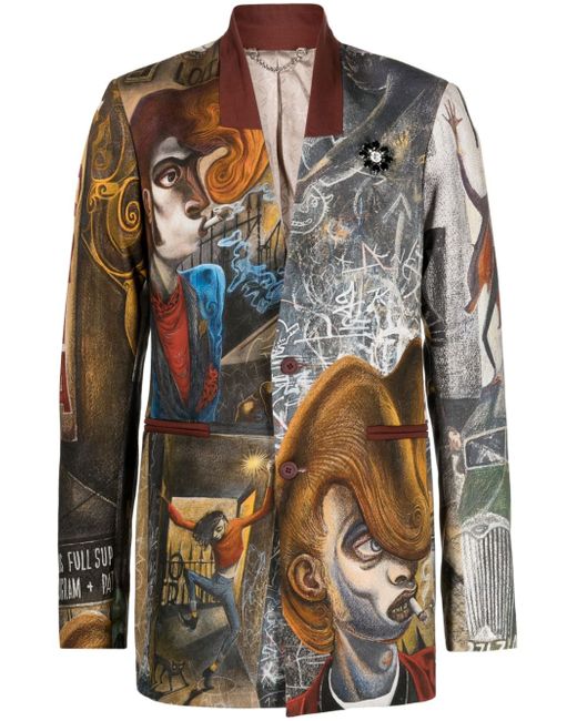 Charles Jeffrey Loverboy Dead End graphic-print single-breasted blazer