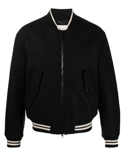 Dries Van Noten back-zip wool bomber jacket