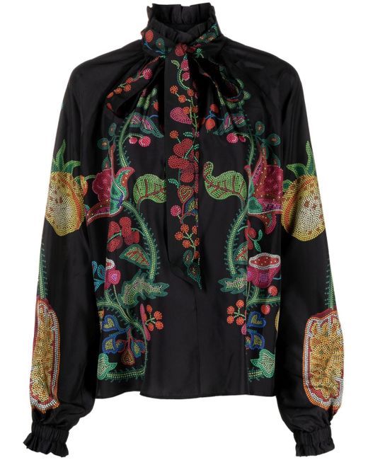 La Double J. Cerere Flower Placée-print blouse