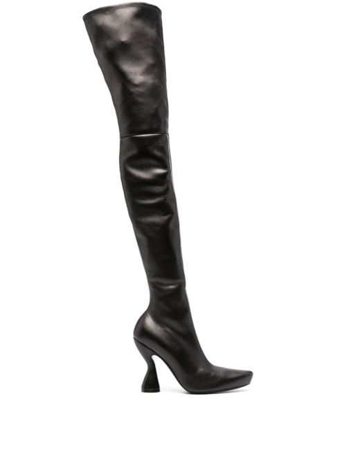 Lanvin 100mm leather thigh-high boots