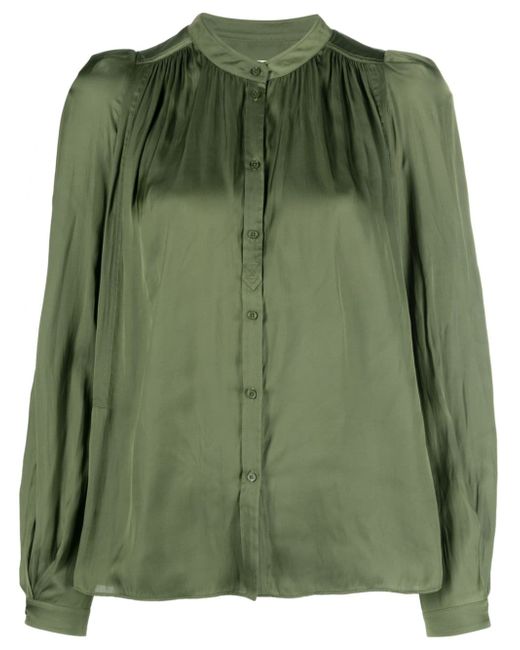 Zadig & Voltaire Tchin satin-finish ruched-detailed shirt