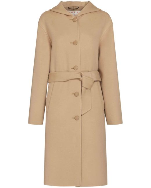Marni single-breasted hooded coat