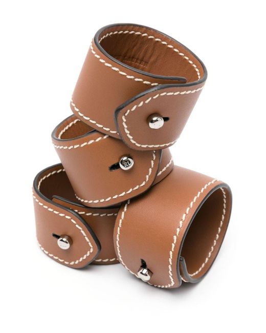 Ralph Lauren Home Wyatt leather napkin rings set of four