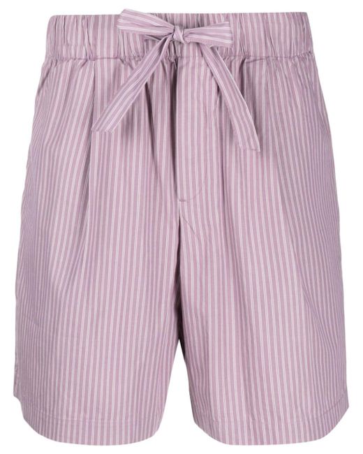 Tekla stripe-print pajama shorts
