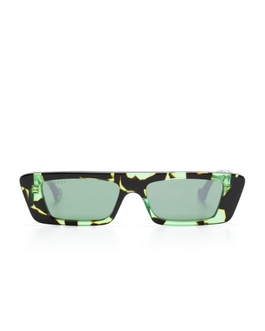 Gucci tortoiseshell rectangle-frame sunglasses