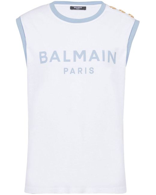 Balmain logo-print top