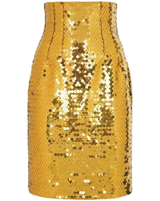 Dolce & Gabbana sequin-embellished high-waisted skirt