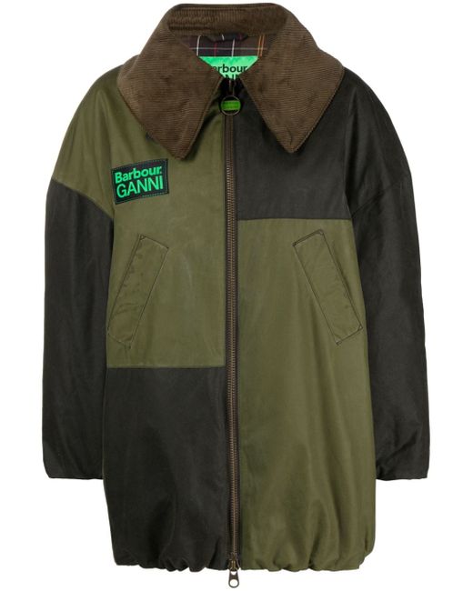 Barbour x GANNI panelled bomber jacket